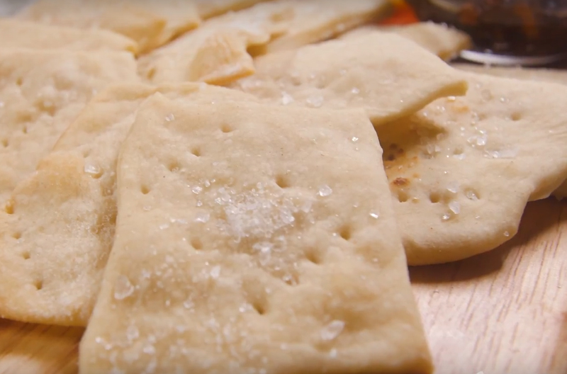 Close up of homemade crackers