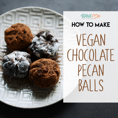 vegan chocolate pecan balls title card