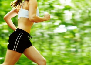 woman running in nature