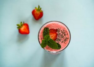 all natural energy drink of strawberry chia smoothie