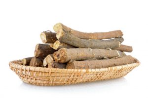 ashwagandha roots on a basket