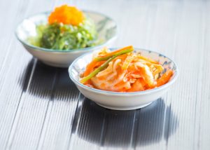 A small dish of nutrient-rich kimchi