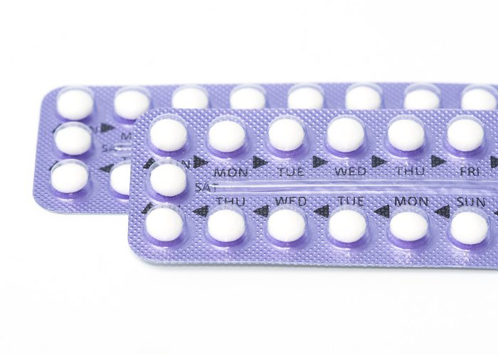 Two packs of birth control pills