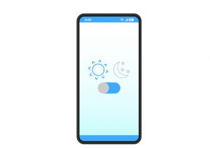 Smartphone with a blue light filter app on screen