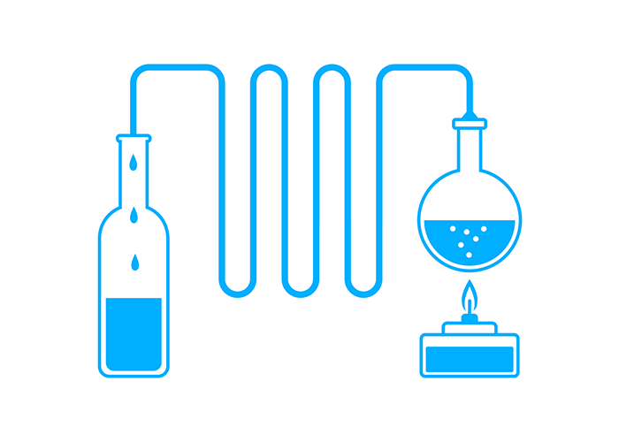 Graphic illustrating the distillation process