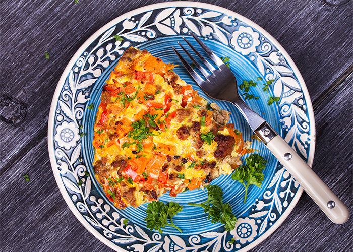 Butternut squash and sausage paleo breakfast casserole