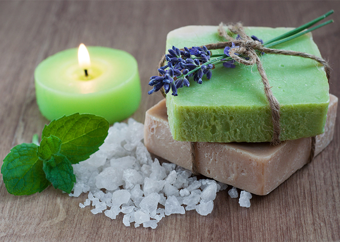 Lavender and peppermint soap essential oil blends made for sore muscles