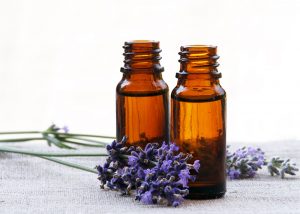 Lavender essential oil bottles