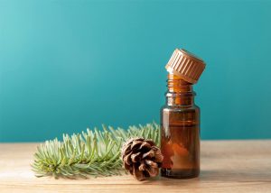 Bottle of anise essential oil blended with pine essential oil